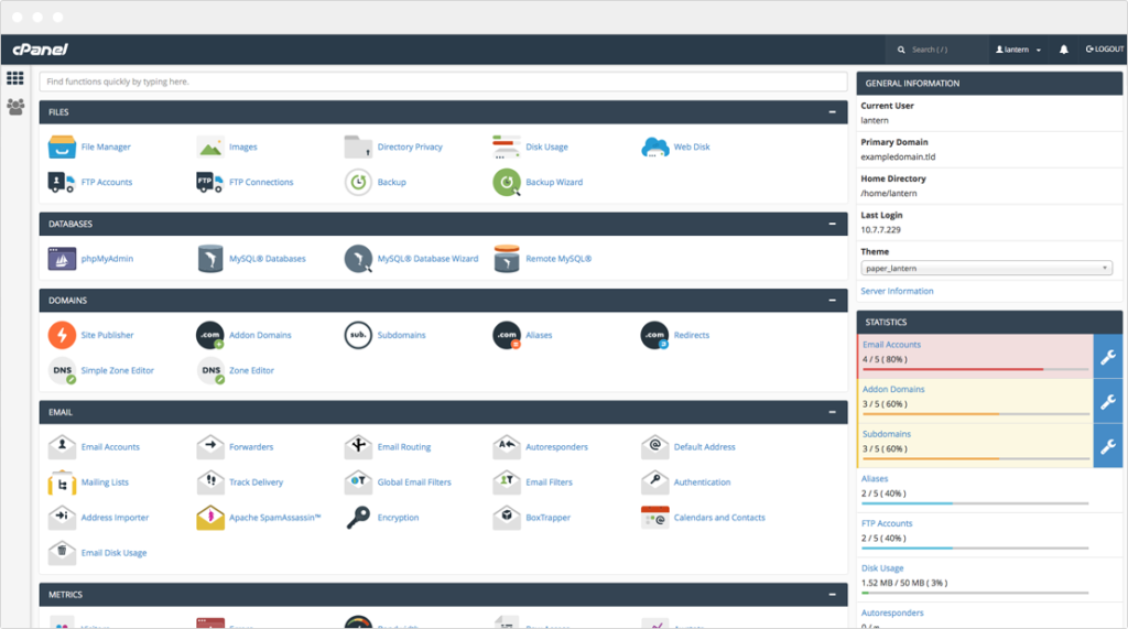 cpanel dashboard 1024x571 - cPanel