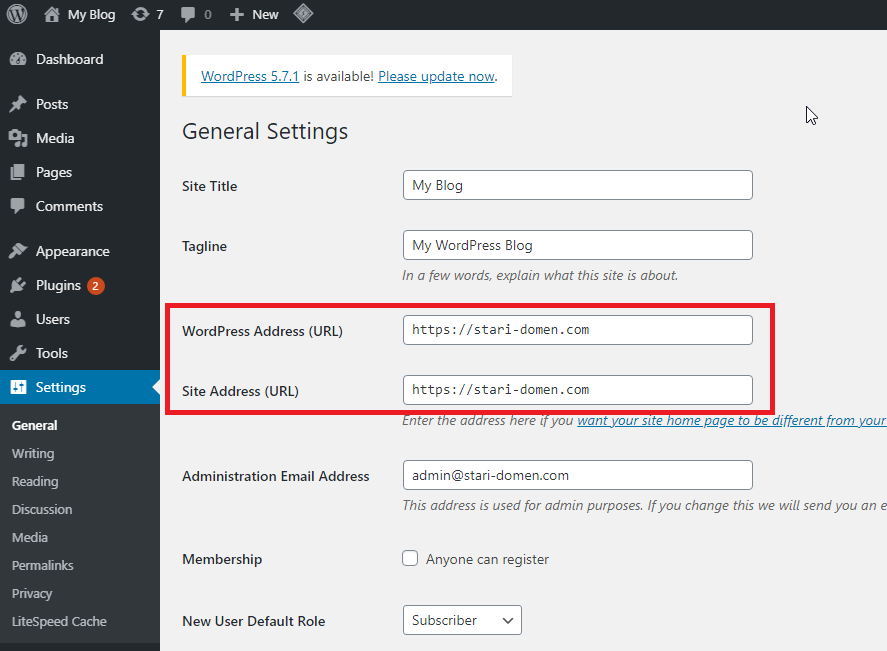 check - How to change domain name for a WordPress website  (5 ways)