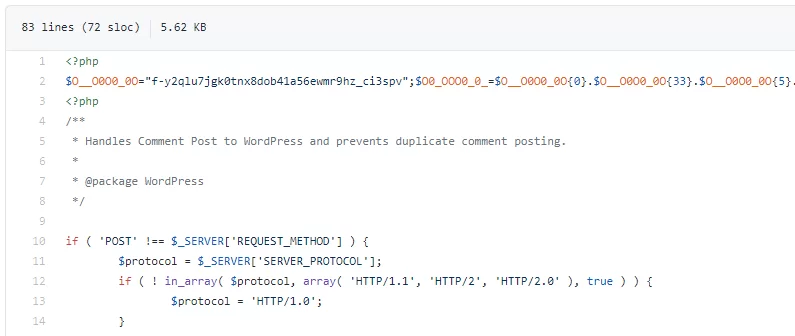 How to clean up a hacked WordPress site (Complete Guide) malware code - How to clean up a hacked WordPress site (Complete Guide)