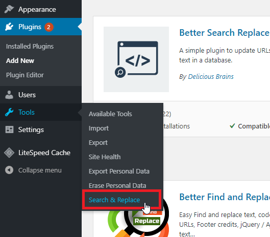 search replace plugina - How to change domain name for a WordPress website  (5 ways)