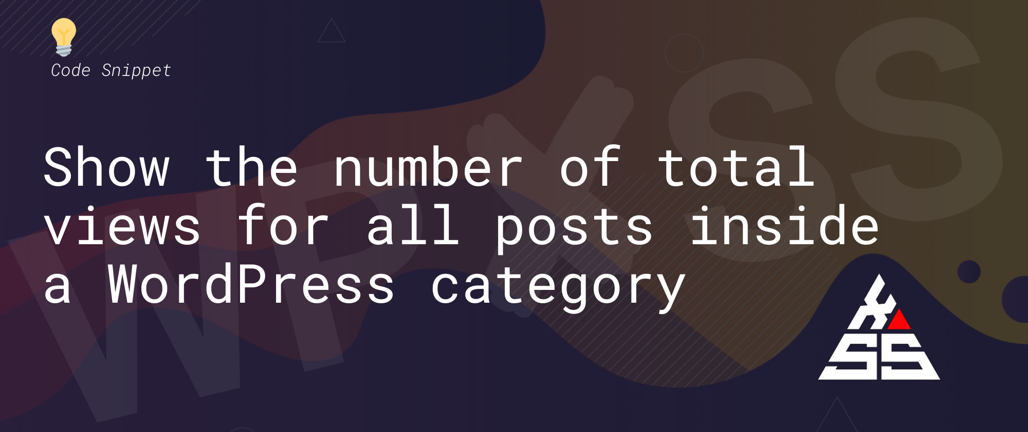 total category views - Show the number of total ð️ views for all posts inside a WordPress category