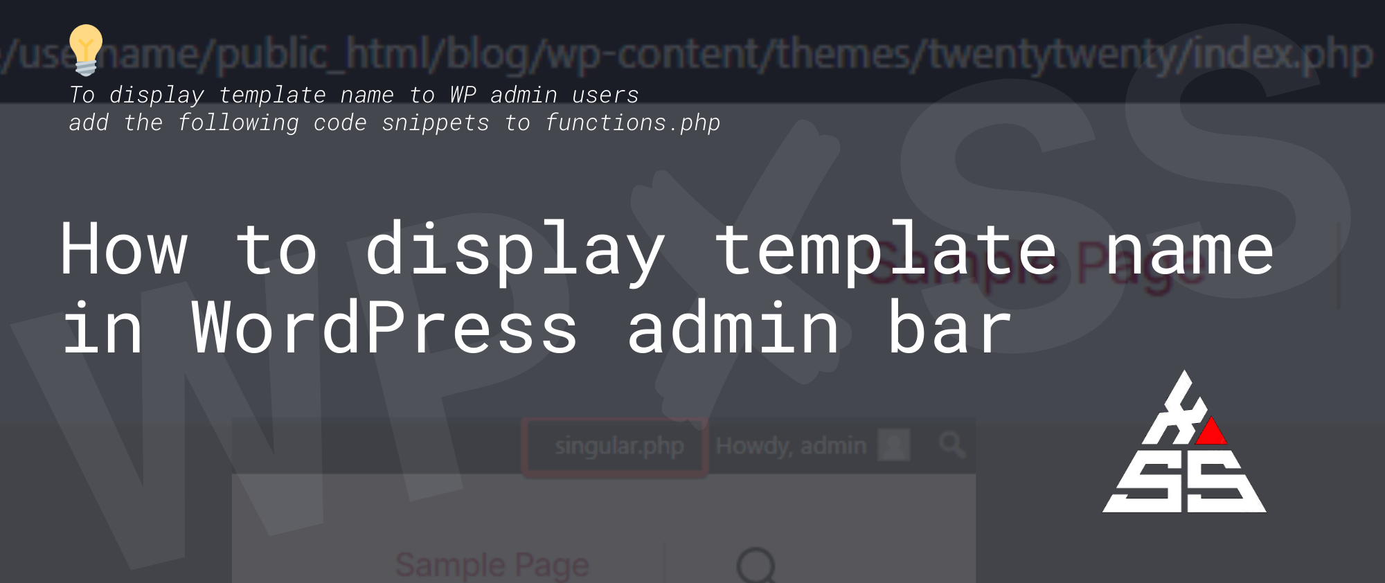 template name - Display template name in WP admin bar