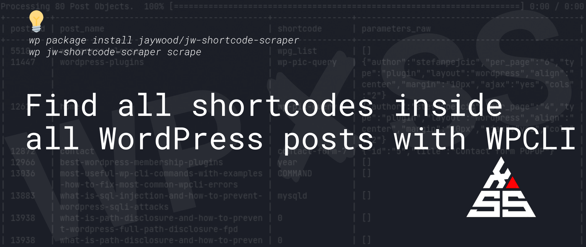 wpcli shortcodes - List all shortcodes from all WordPress posts with WPCLI