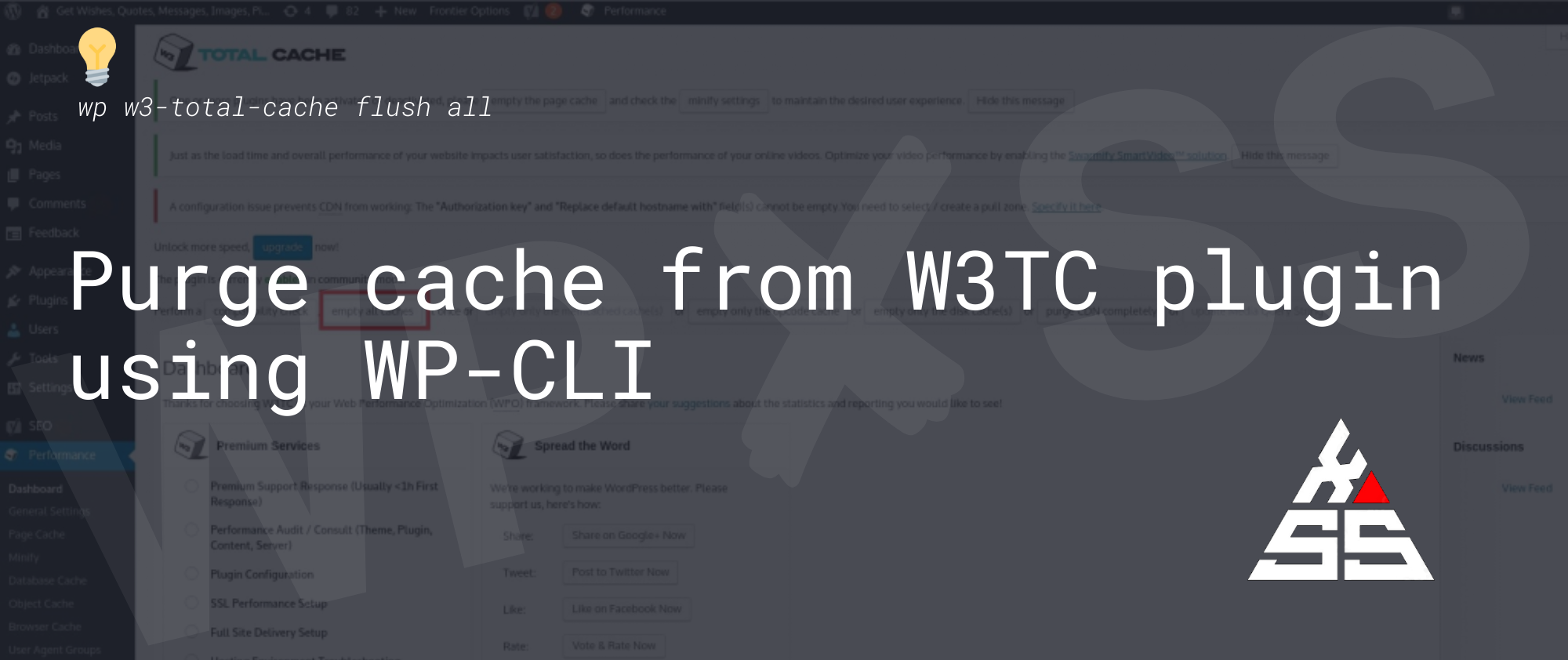 wpcli w3tc - Purge cache from W3 Total Cache plugin using WP-CLI