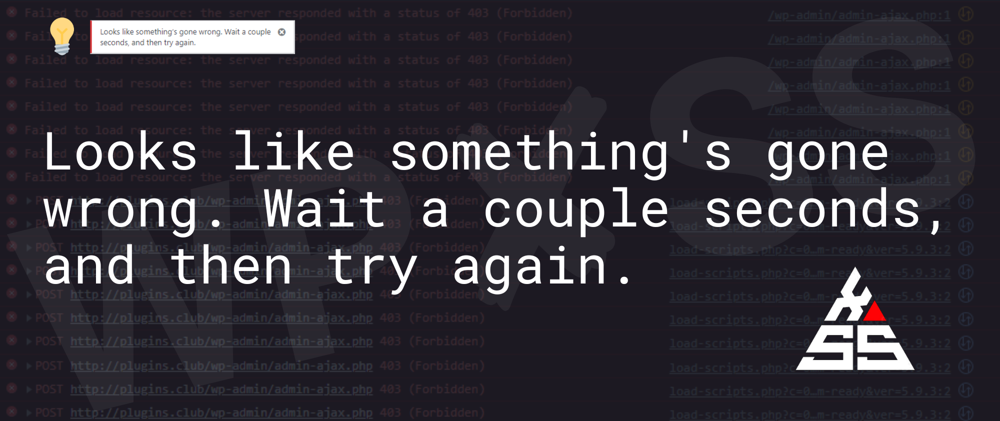 Looks like somethings gone wrong. Wait a couple seconds, and then try again.