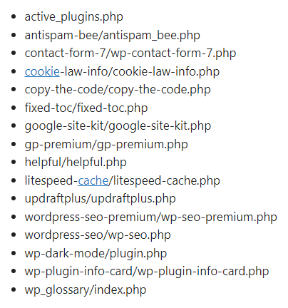 Display all Active WordPress plugins active plugins - Display all Active WordPress plugins