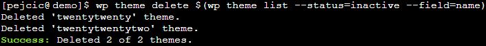Delete inactive WordPress Plugins and Themes using WPCLI image 1 - Delete inactive WordPress Plugins and Themes using WPCLI