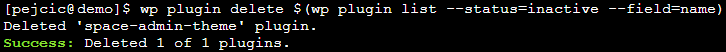 Delete inactive WordPress Plugins and Themes using WPCLI image 3 - Delete inactive WordPress Plugins and Themes using WPCLI