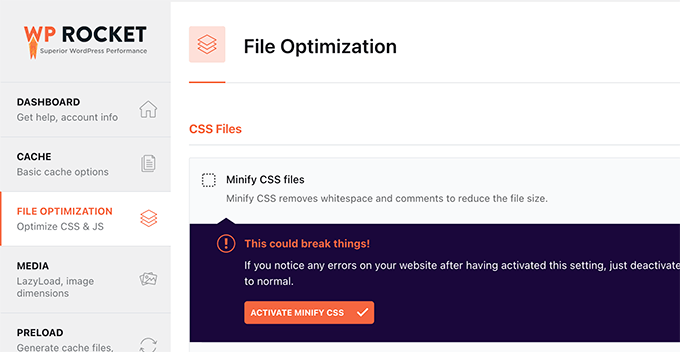 How to Score 100% on Google PageSpeed Insights with WordPress 💯 🔥 wprocket activate minify - How to Score 100% on Google PageSpeed Insights with WordPress 💯 🔥