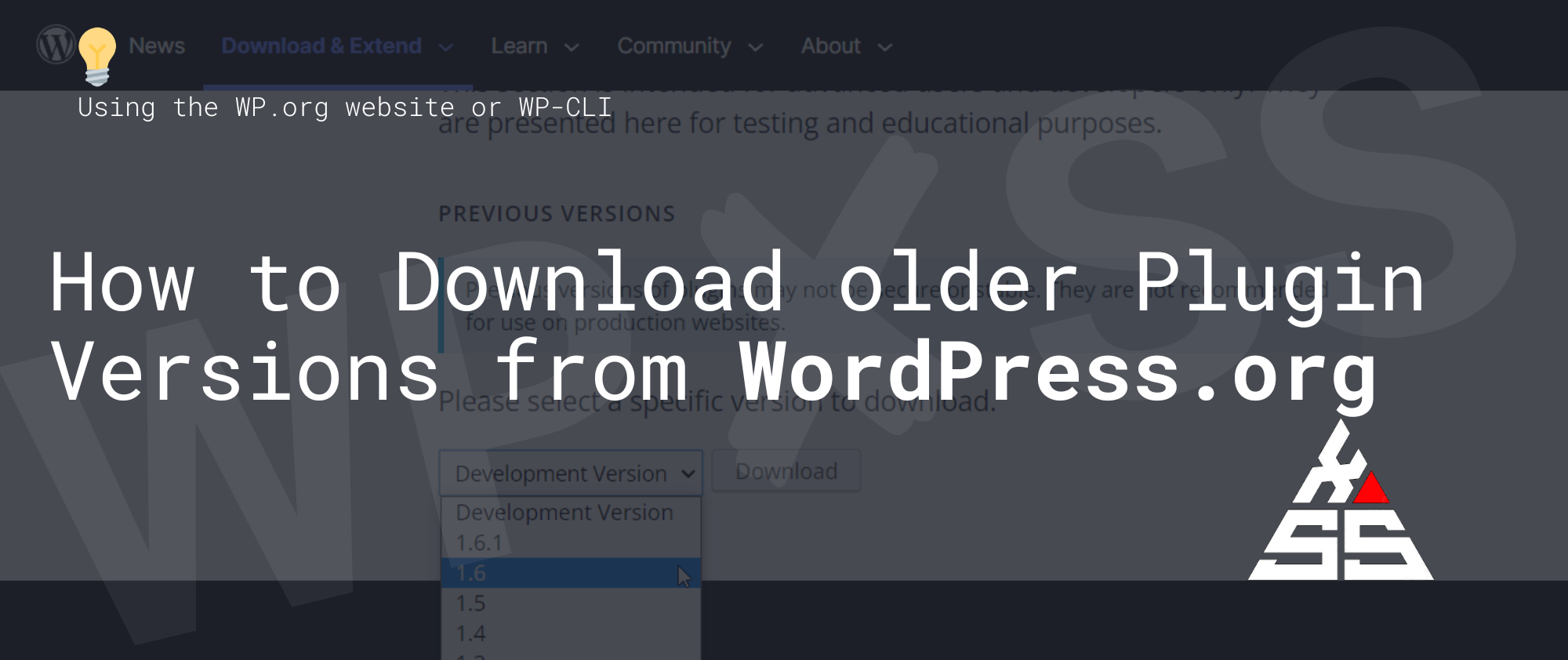 Download older Plugin Versions from WordPress.org  - Download older Plugin Versions from WordPress.org