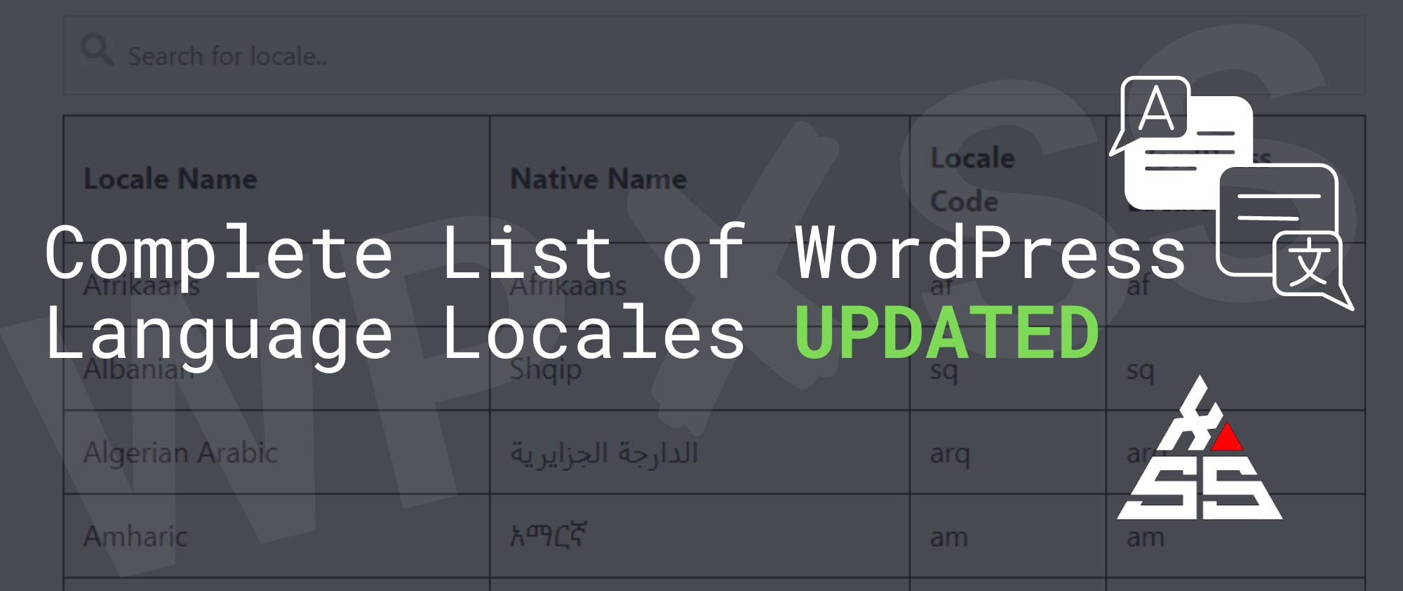 Complete List of WordPress Language Locales UPDATED - Complete List of WordPress Language Locales ð³️‍ð UPDATED
