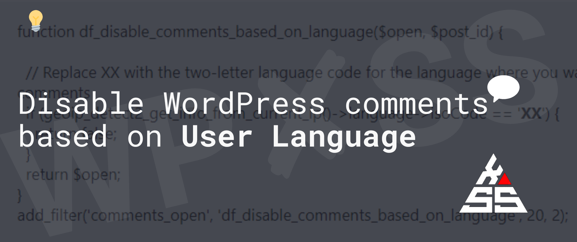 Disable WordPress comments based on User Language - Disable WordPress comments based on User Language