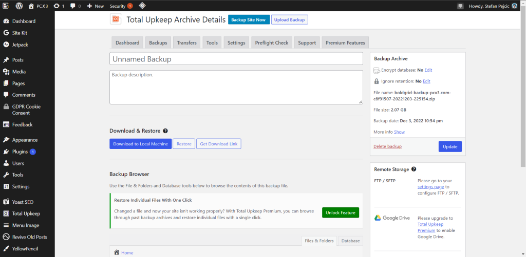 WordPress Backup Plugins Benchmark chrome 4Ad96poOrK 1024x502 - WordPress Backup Plugins Benchmark