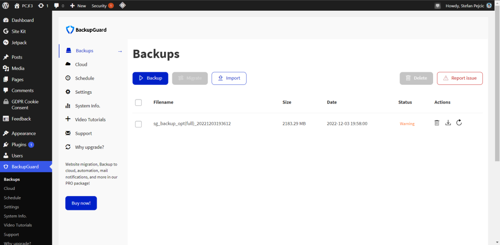 WordPress Backup Plugins Benchmark image 33 1024x502 - WordPress Backup Plugins Benchmark