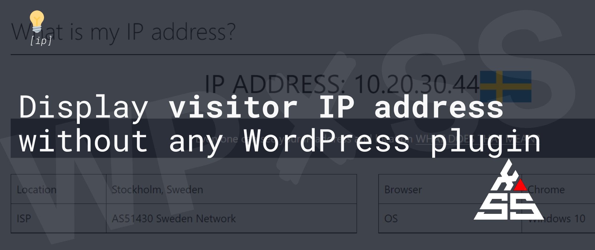 Display visitor IP address without any WordPress plugin - Display visitor IP address without any plugin
