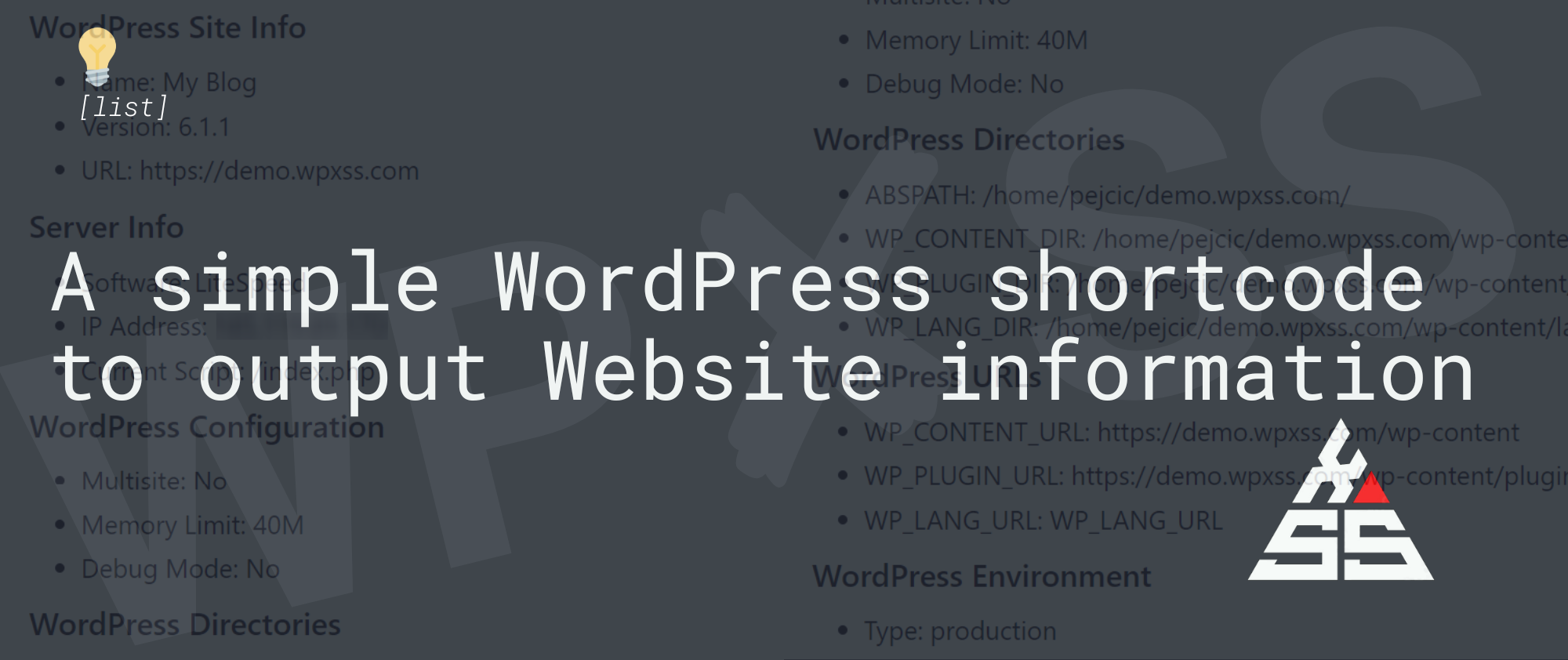 Building a simple WordPress shortcode to output Website information - Building a simple WordPress shortcode to output Website information