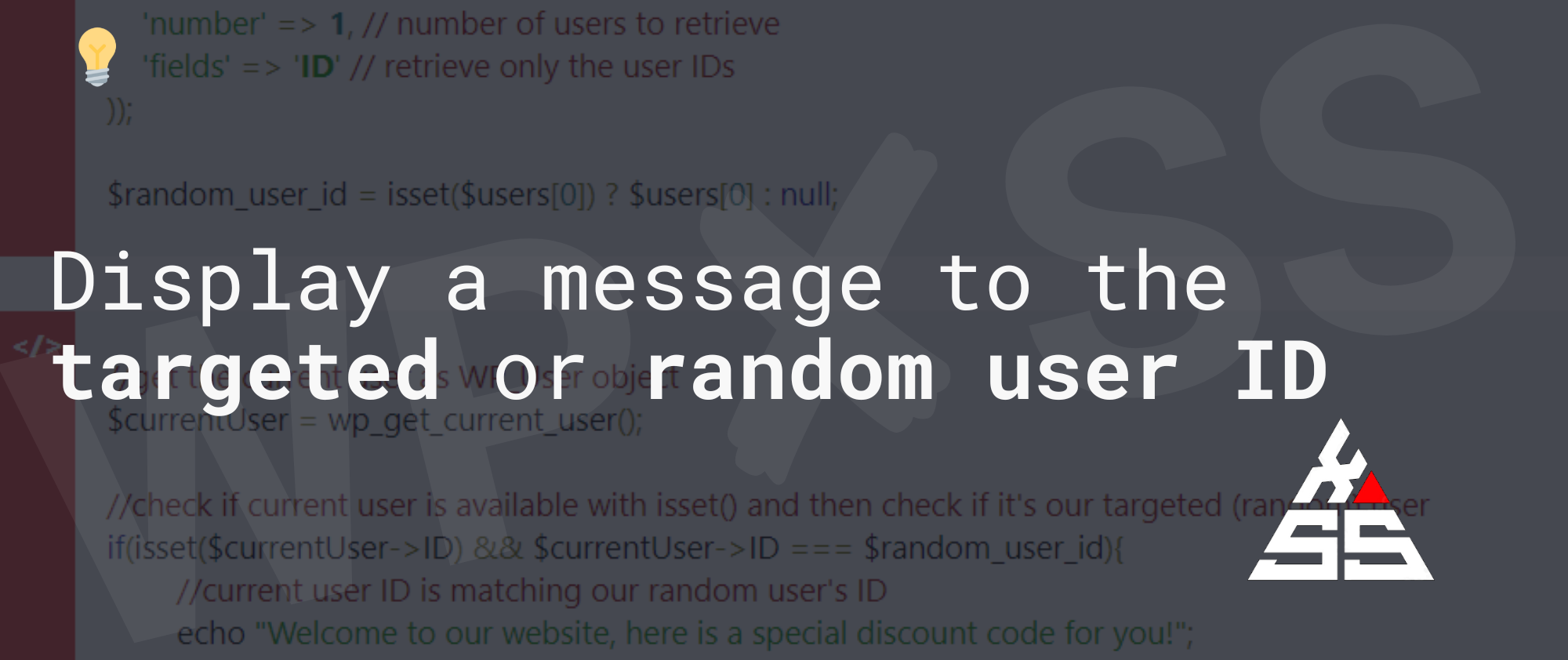 Display a message to the targeted or random user ID - Display a message to the targeted User or random user ID