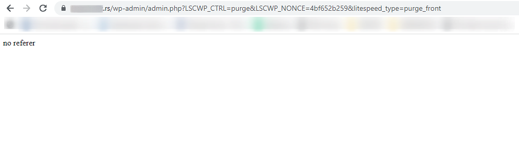 no referer error litespeed cache plugin - no referer Error on LiteSpeed Cache Purge