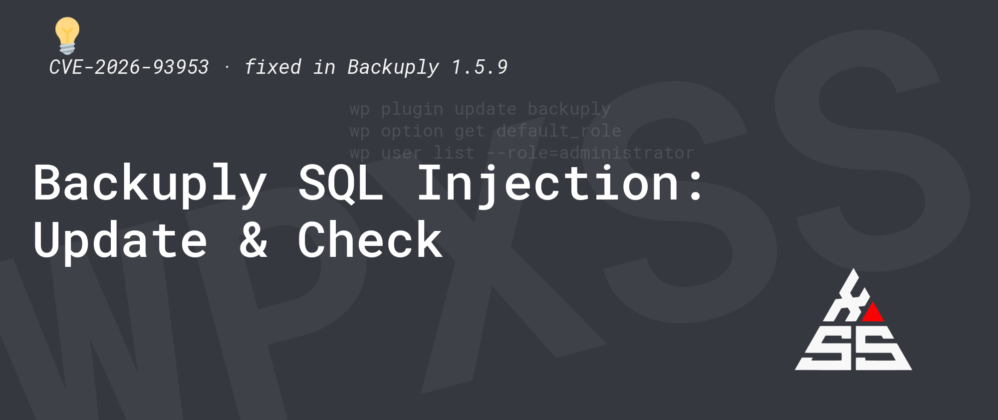 Backuply SQL Injection: Update & Check